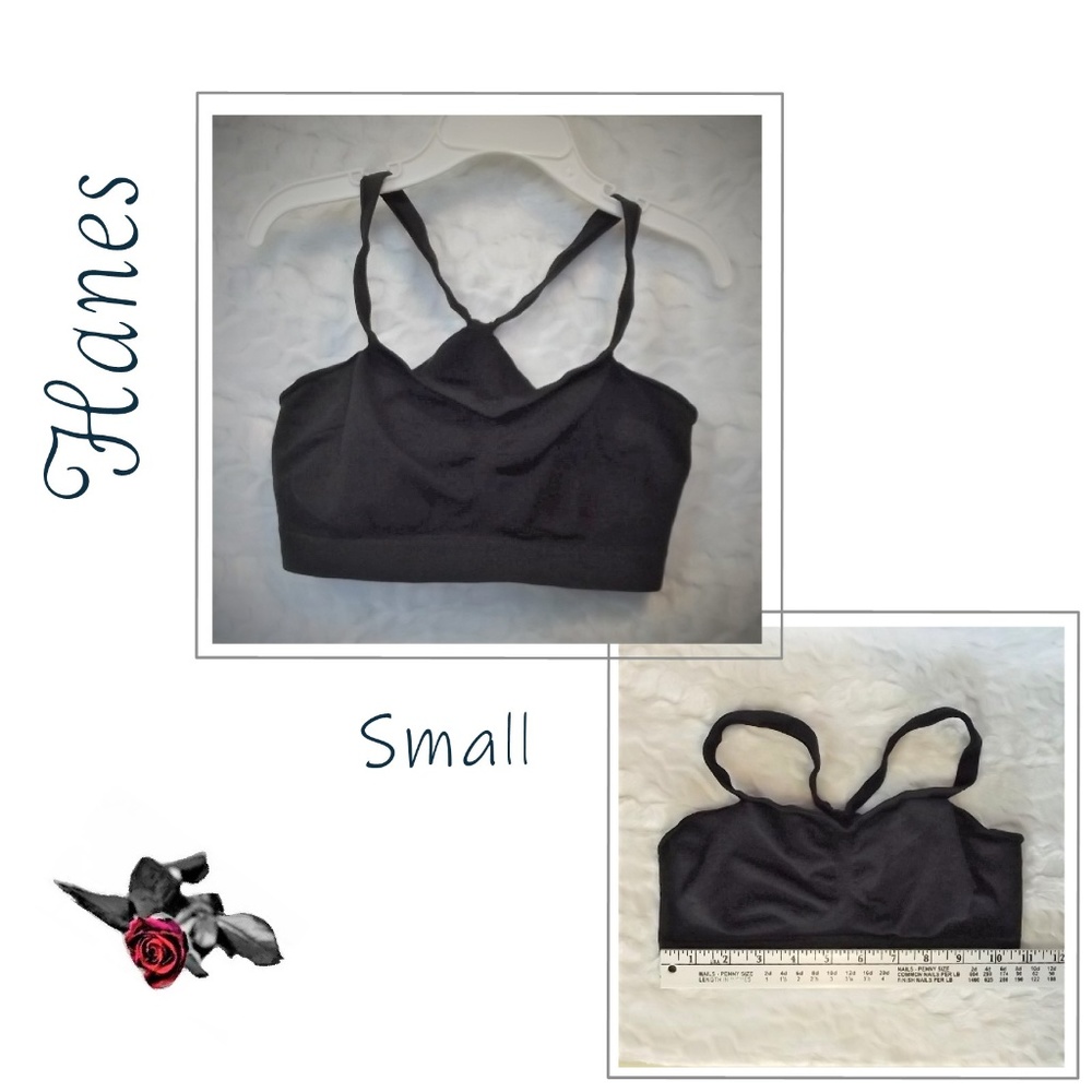 🍃 Hanes Teen Girl Junior Bra Black Stretch Athletic